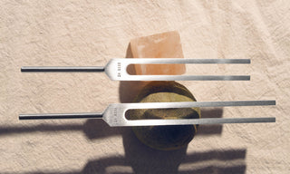 2 tuning forks and some rocks