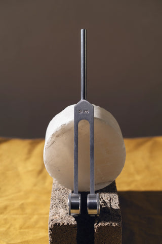 An image of the 144 Hz weighted Tuning Fork which is used for Biofield Tuning sound healing.