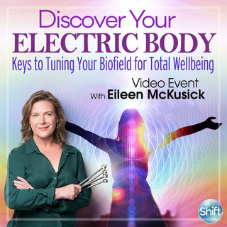 Image of Eileen McKusick holding a tuning fork for this sound healing video on using Biofield Tuning to get more healthy