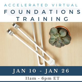 Beginner tuning fork class and sound healing training to learn specific Biofield Tuning Techniques